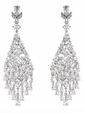Dazzling Pierced Chandelier Earrings